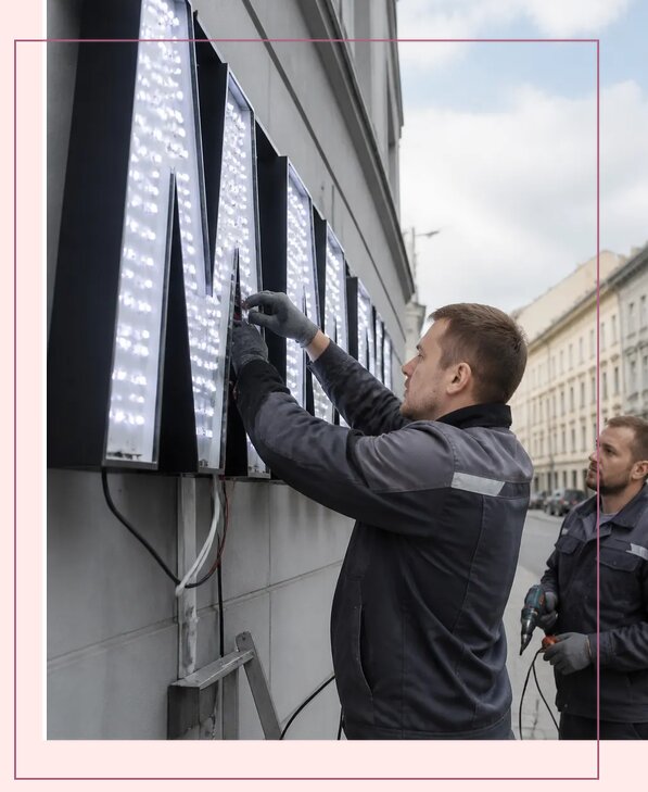 Изготовление и монтаж светодиодных LED вывесок в Щербинке