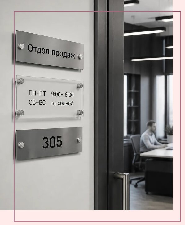 Офисные таблички на дверь в Щербинке по цене от 4989 р. | Аванза-Щрб